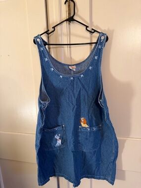 Disney Store Denim Lady and the Tramp Dress with Floral Details Size XXL